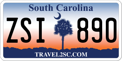 SC license plate ZSI890