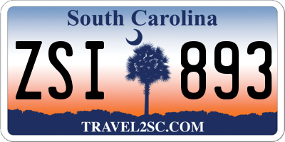 SC license plate ZSI893