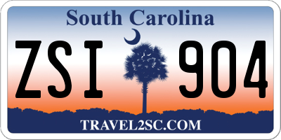 SC license plate ZSI904
