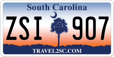 SC license plate ZSI907
