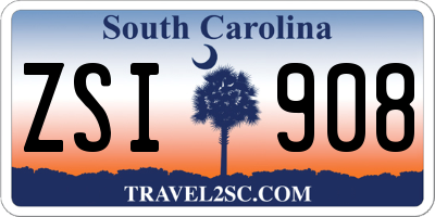 SC license plate ZSI908