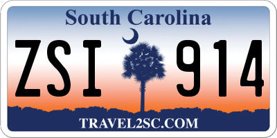 SC license plate ZSI914