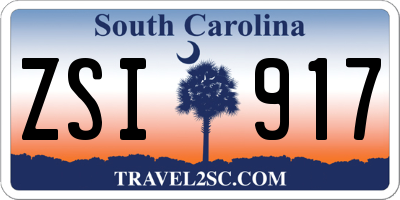 SC license plate ZSI917