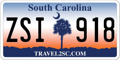 SC license plate ZSI918