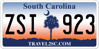 SC license plate ZSI923
