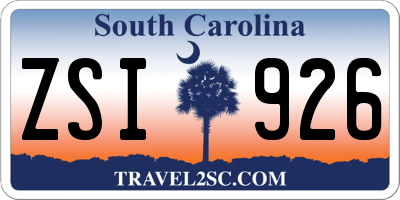 SC license plate ZSI926