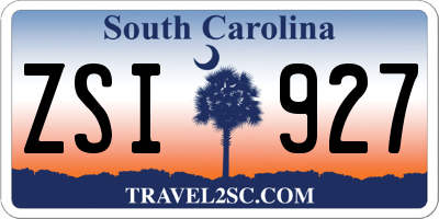 SC license plate ZSI927