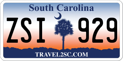 SC license plate ZSI929