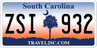 SC license plate ZSI932