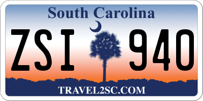 SC license plate ZSI940