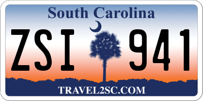 SC license plate ZSI941