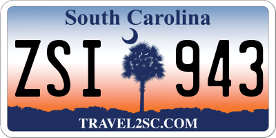 SC license plate ZSI943