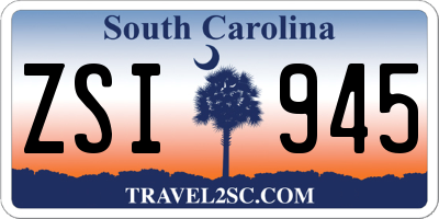 SC license plate ZSI945