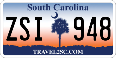 SC license plate ZSI948