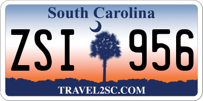 SC license plate ZSI956