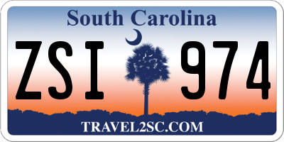 SC license plate ZSI974