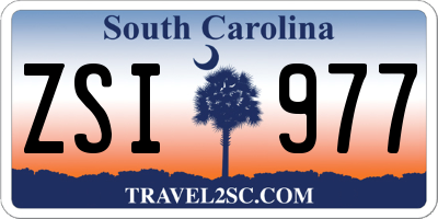 SC license plate ZSI977
