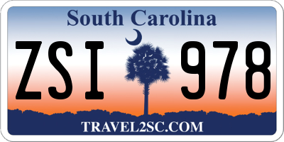 SC license plate ZSI978