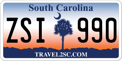 SC license plate ZSI990