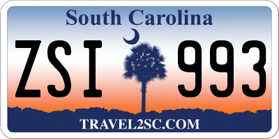 SC license plate ZSI993