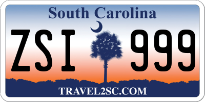 SC license plate ZSI999