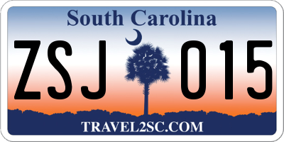 SC license plate ZSJ015