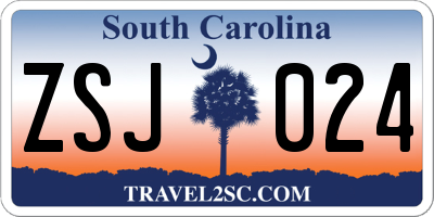 SC license plate ZSJ024