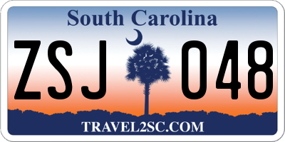 SC license plate ZSJ048