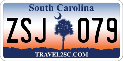 SC license plate ZSJ079