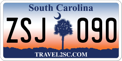 SC license plate ZSJ090