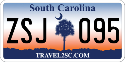SC license plate ZSJ095