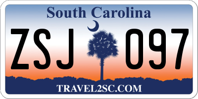 SC license plate ZSJ097