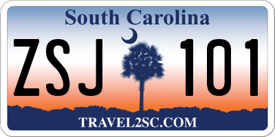 SC license plate ZSJ101