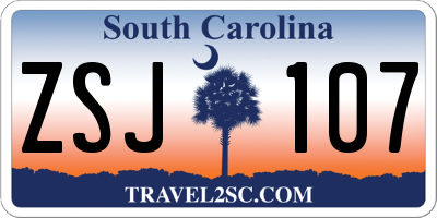 SC license plate ZSJ107
