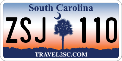 SC license plate ZSJ110