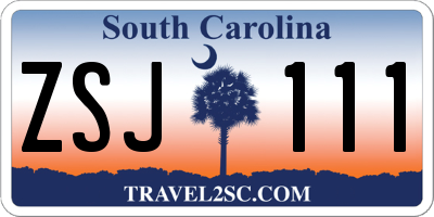 SC license plate ZSJ111