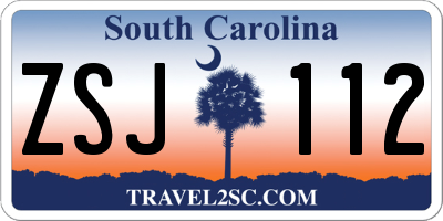 SC license plate ZSJ112