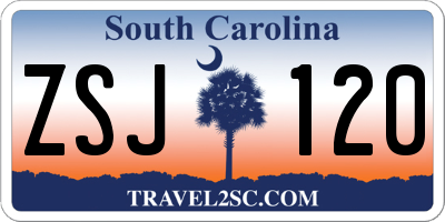 SC license plate ZSJ120