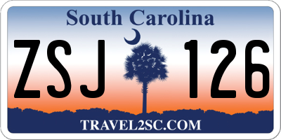 SC license plate ZSJ126