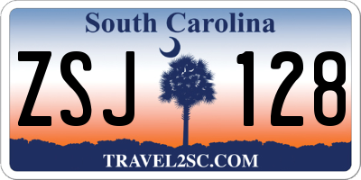 SC license plate ZSJ128