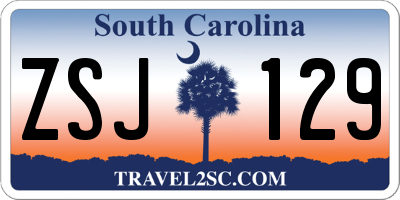 SC license plate ZSJ129