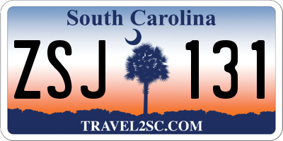 SC license plate ZSJ131