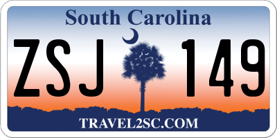 SC license plate ZSJ149