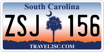 SC license plate ZSJ156