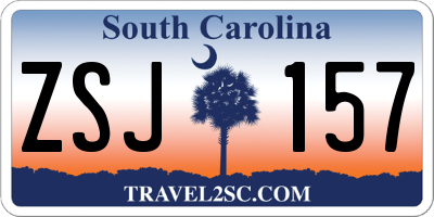 SC license plate ZSJ157