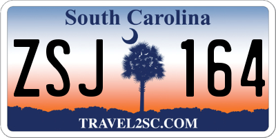 SC license plate ZSJ164
