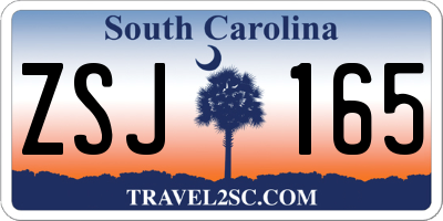 SC license plate ZSJ165