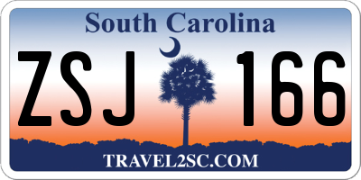 SC license plate ZSJ166
