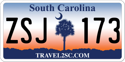SC license plate ZSJ173