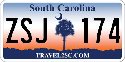 SC license plate ZSJ174